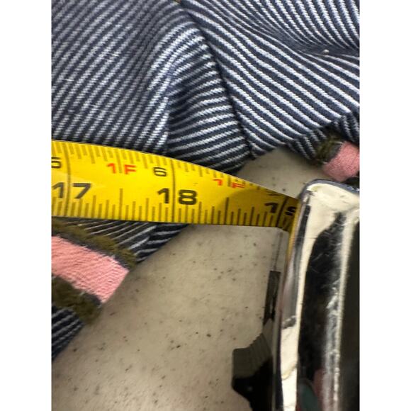 Anthropologie Dolan Left Coast Collection Coat M Striped Blue Cotton Blend Belt - Picture 8 of 9